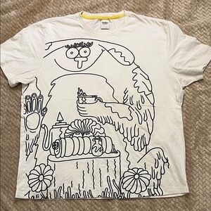 Bonobos White Tee with Black Illustrated Design